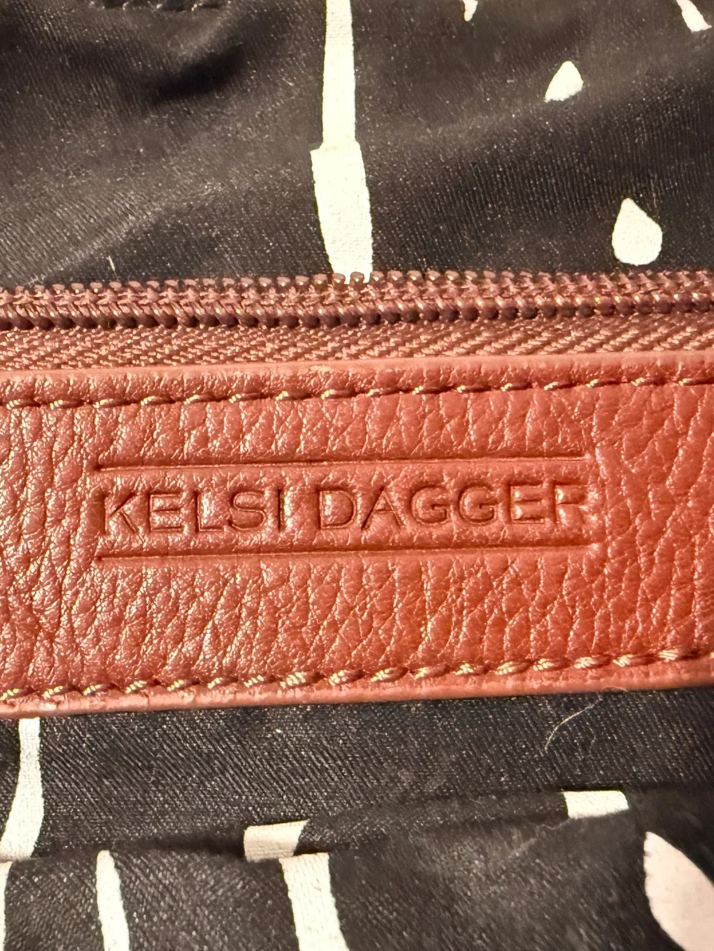 Kelsi Dagger Burgundy Leather Shoulder Bag